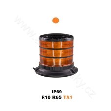 LED maják, 12-24V, 24xLED oranžový, magnet, ECE R65