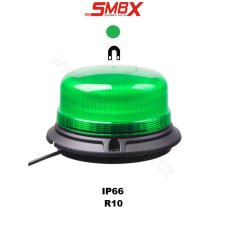 LED maják, 12-24V, 36xLED zelený, magnet, ECE R10