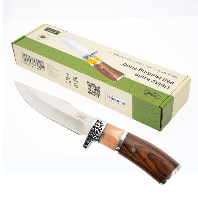 PNI Hunting H100 - hunting knife, 215 mm long, with sheath