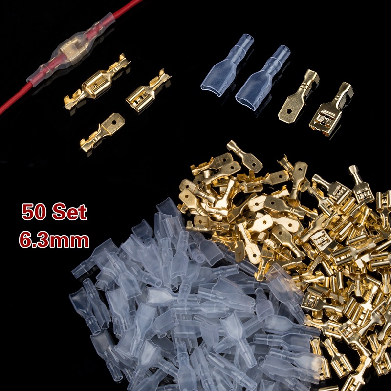 Set of flat connectors 6,3mm with insulation, 200pcs