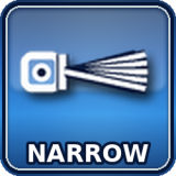 A narrow beam concentrates light into a tighter angle for longer reach than a flood beam. Good for lighting the road or the area ahead at medium distances.