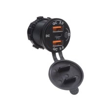 2x nabíječka USB QC3.0 + USB-C, voděodolná, hliníková do panelu