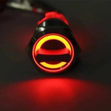 Rotary switch round, red backlight