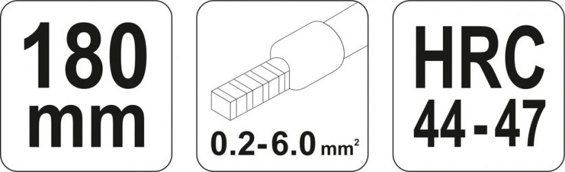 Konektorové kliešte 180 mm profil HRC 44-47