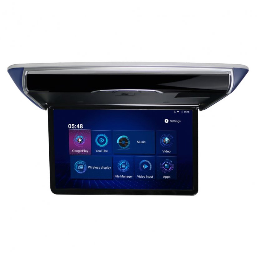 Ceiling mounted LCD motorized monitor 17,3" with OS. Android HDMI/USB, remote control with motion sensor