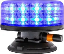 LED maják modrý 12/24V, vakuový držák 140Km/H, 24x LED 3W, R65