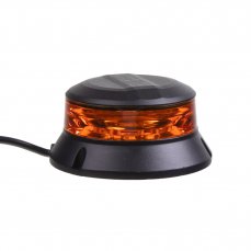 Robustný oranžový LED maják, magnet, čierny hliník, 36 W, ECE R65
