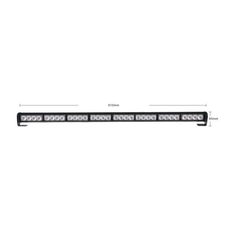 LED svetelná alej 8-prvková modrá 32x 3 W LED, 96 W ECE R10