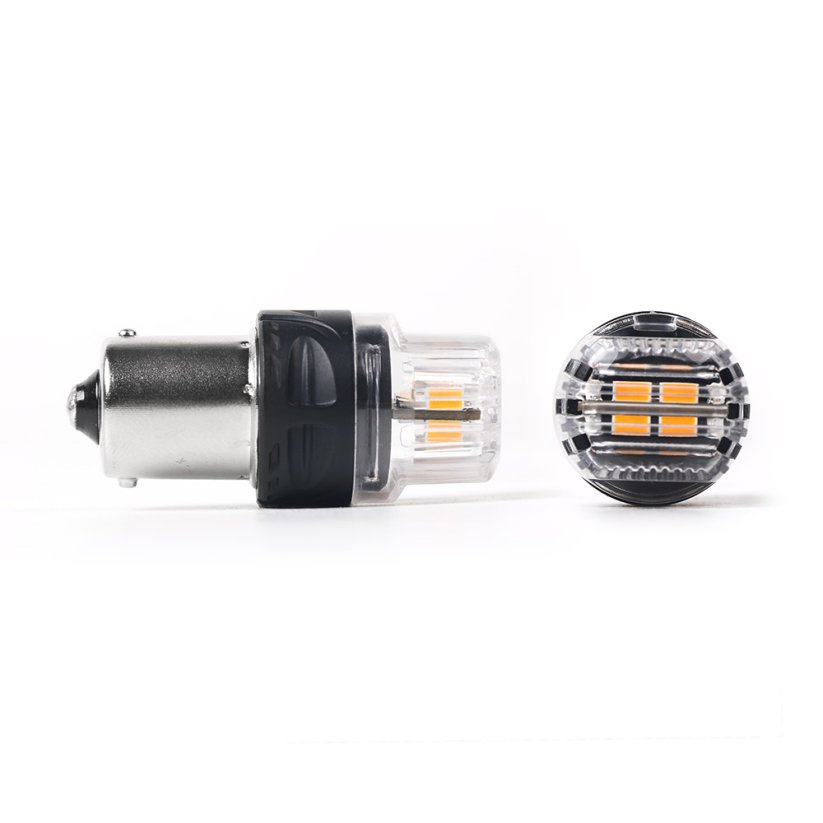 LED BA15S orange, 12V, 16LED 2835SMD