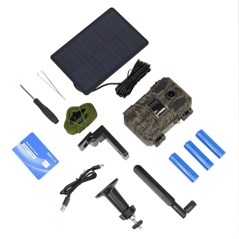 PNI Hunting 751 PRO Camouflage Video Camera, 16MP, 4G LTE, Night Vision, Battery, Solar Panel, Invisible LEDs for Animals, IP66