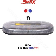 Mini LED rampa, modro-červená, 12-24V, ECE R65, magnet