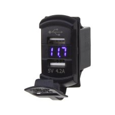2x USB zásuvka s voltmetrom "Rocker"