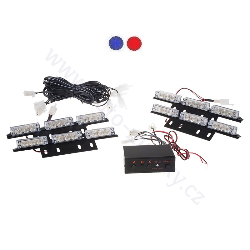 LED flashing module to grid blue-red 12V