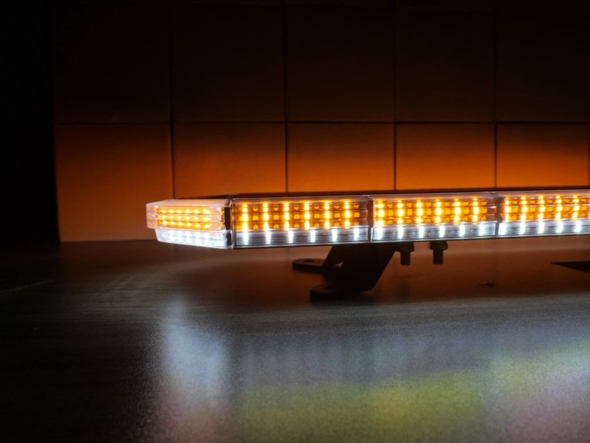LED lightbar 1240mm, orange, red/blue+white, 10-30V, ECE R65