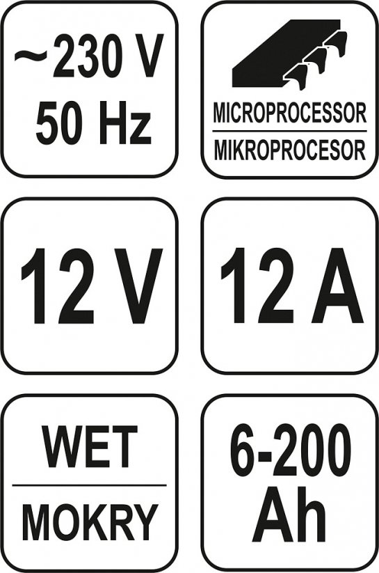 Nabíječka 12A 12V procesor