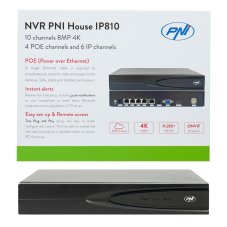 NVR POE PNI House IP810 s 10 kanálmi 4K 8MP, 4 kanálmi POE a 6 kanálmi IP AI funkciami