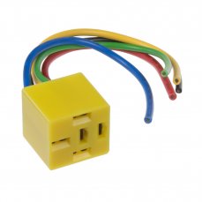 Relay socket with cables yellow, 5-pole