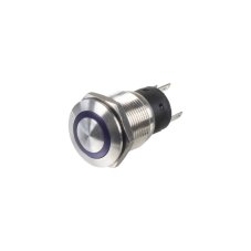 Metal round button, blue backlight