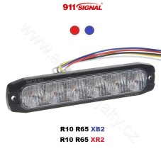 2x PROFI SLIM externé LED výstražné svetlo, červené+modré, 12-24V, ECE R65