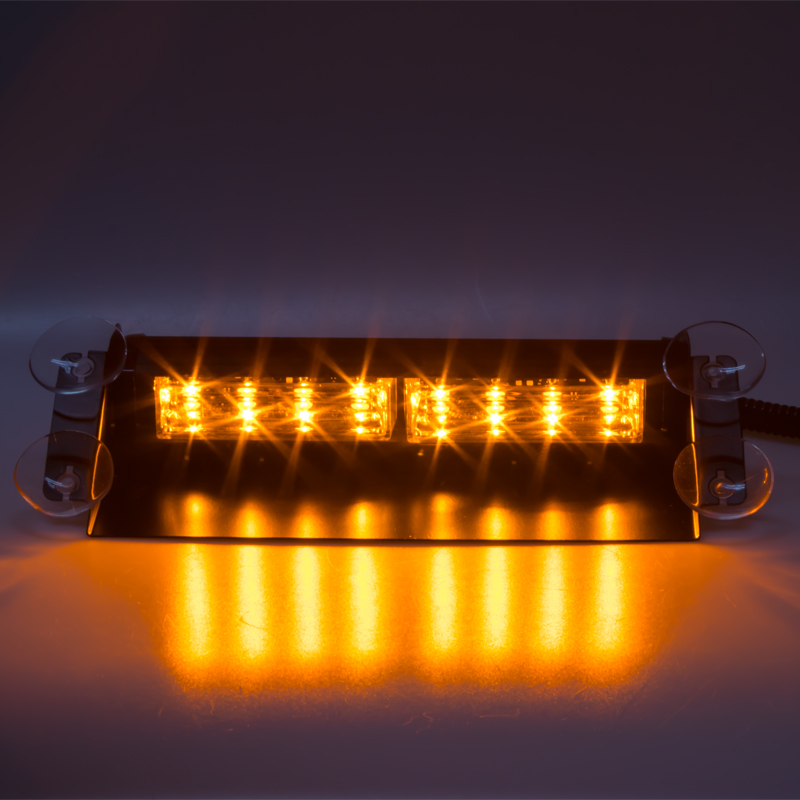 View of working orange LED flashing module