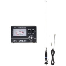 CB Antenna PNI S9 Set, with butterfly clip, RG58 cable, and PNI SWR-300 reflectometer