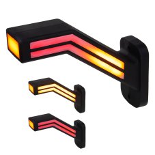 Poziční LED (tykadlo) gumové levé - červeno/bílo/oranžové, 12-24V,ECE