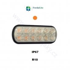 LED predátor oranžový 12/24V, 12X LED 0,5W