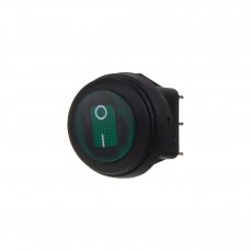 Round cradle switch, waterproof, 20A green with backlight