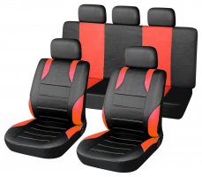 Seat covers set 9pcs SPORT red AIRBAG