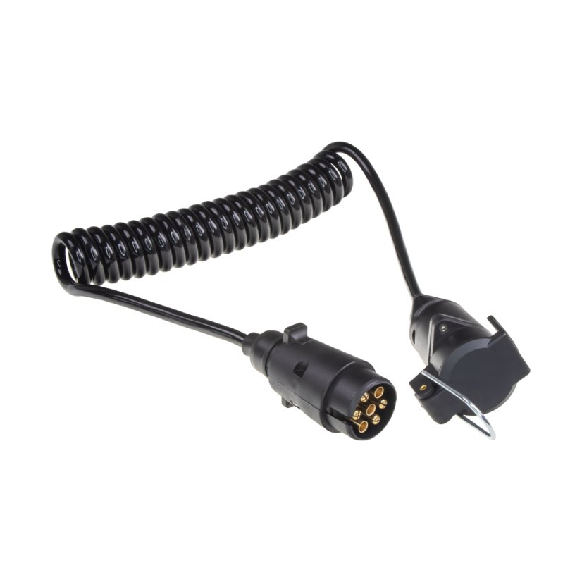 Prodlužovací kabel 2 m spirálový, 1x zástrčka, 1x zásuvka 13pin 12V