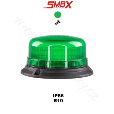 LED maják, 12-24V, 36xLED zelený, pevná montáž, ECE R10