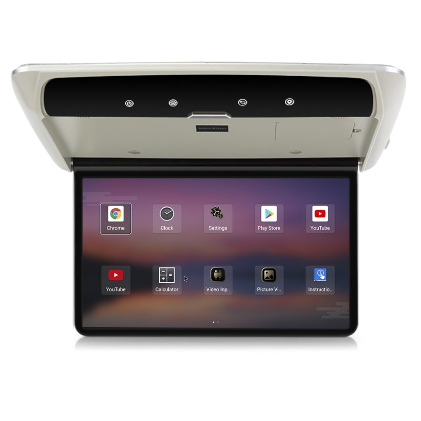 15,6" stropný LCD monitor s operačným systémom. Android USB/SD/HDMI/FM, diaľkové ovládanie so snímačom pohybu, sivá farba