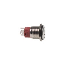 Round metal button, red backlight