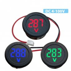 Digital voltmeter round 5 - 100V, red