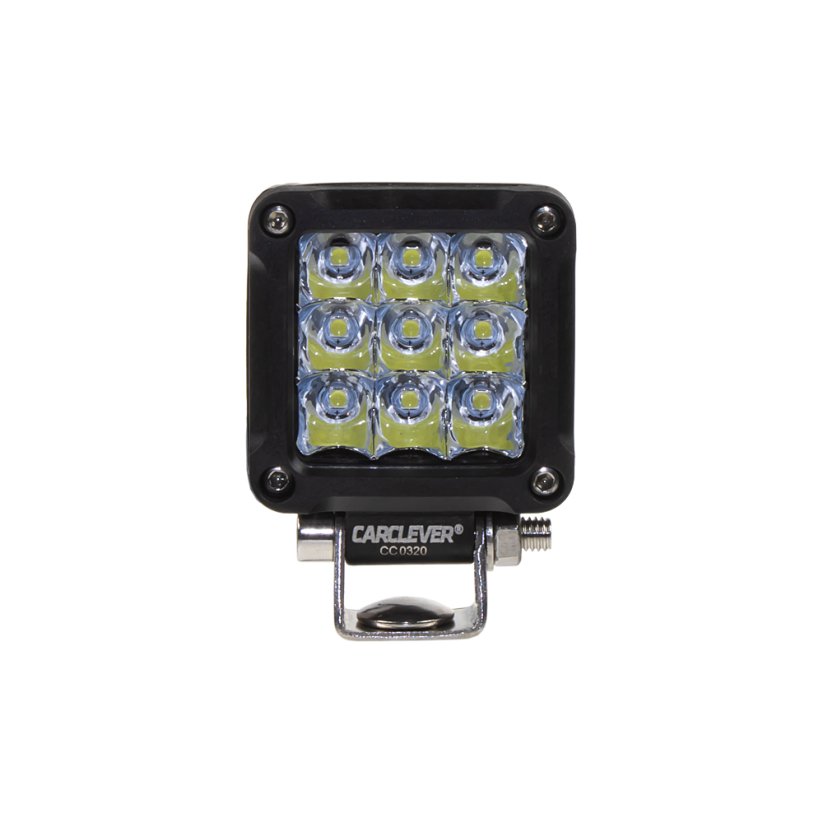 LED mini štvorcové svetlo, 9x1,3W, 50,8x50,8mm, ECE R10