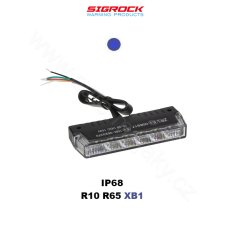 PROFI SLIM výstražné LED světlo vnější, do mřížky, modré, 12-24V, ECE R65