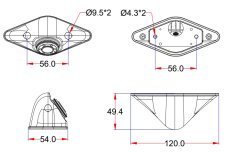 4PIN camera with IR external, AHD/CVBS