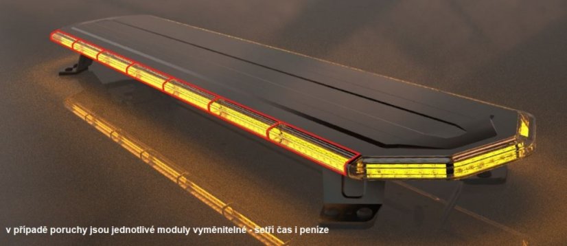 Slim LED svetelná rampa oranžová 153,cm, 12/24V, R65