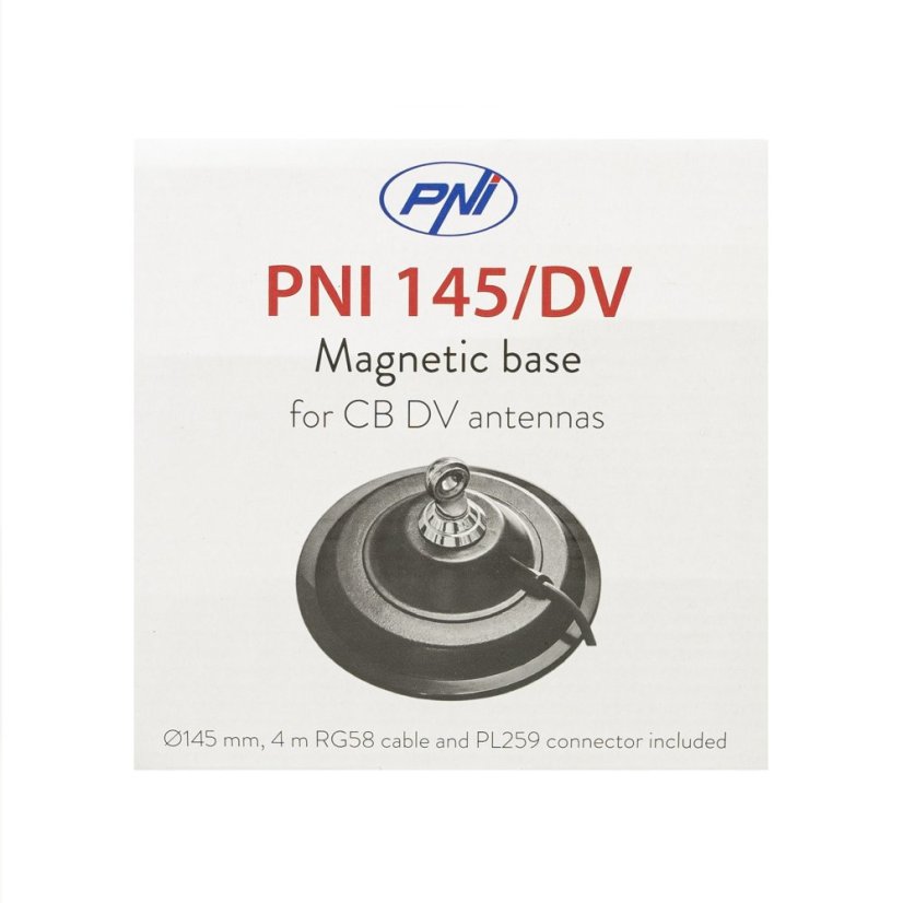 Magnetická základna PNI 145/DV 145mm obsahuje 4m kabel a zástrčku PL259