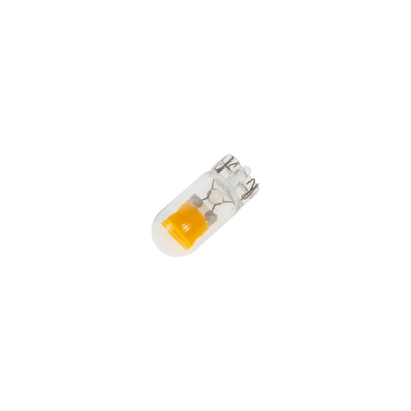 COB LED T10 oranžová, 12V, plné sklo