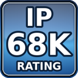 The product uses the automotive “K” variant per ISO 20653: dust-tight under “K” test conditions and resistant to continuous immersion (“8K” immersion with defined depth/time test conditions).