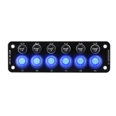 Panel so 6x spínačmi + 6x poistkami, 12/24V