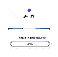 LED majáková rampa Montana 160cm, Modrá, EHK R65