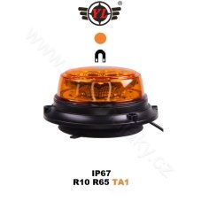 LED maják, 12-24V, 12x1W oranžový, magnet, ECE R65