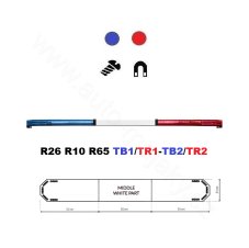 LED majáková rampa Montana 160cm, Modro-červená, EHK R65