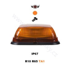 LED maják oranžový, 12/24V, pevná montáž, 64XLED, R65 LED maják oranžový, 12/24V, pevná montáž, 64XLED, R65