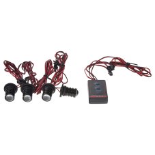 4x LED stroboskop červený 12V, 4X LED 1W