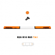 LED majáková rampa Optima 90 160cm, Oranžová, bílý střed, EHK R65