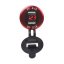 2x USB charger with voltmeter, aluminium panel, red