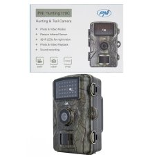 Lovecká kamera PNI Hunting 170C, foto 16 MP, video 4K, PIR 15 m, farebný displej, IP66, slot na micro SD kartu, zorné pole 120°, 38 LED diód